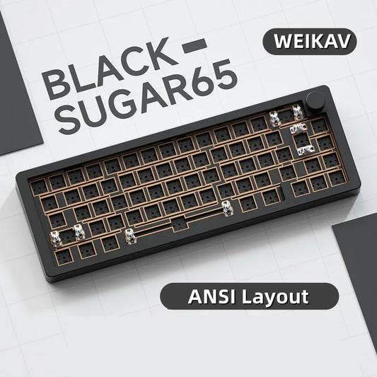 WEIKAV Sugar65 Mechanical Keyboard CNC Aluminum Case ANSI Layout Hot-swap RGB Backlight Customized Gaming Keyboard 68-Key